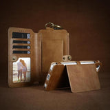 Luxury Retro Leather Multi-Functional Wallet Case for iPhone and Samsung