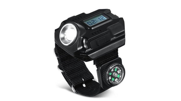 Flashlight Compass Electronic Watch