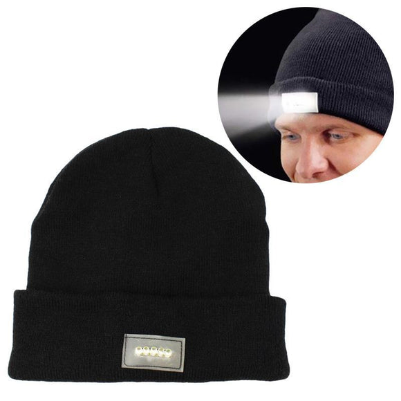 LED Flashlight Winter Knitted Beanie