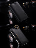 Luxury Retro Leather Multi-Functional Wallet Case for iPhone and Samsung