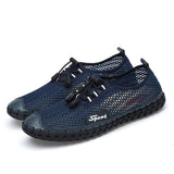 Large Size Men Mesh Fabric Hand Stitching Soft Sole Casual Shoes
