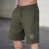 Men Casual Drawstring Logo Printed Loose Short Pants