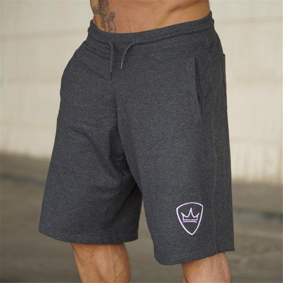 Men Casual Drawstring Logo Printed Loose Short Pants