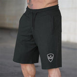 Men Casual Drawstring Logo Printed Loose Short Pants