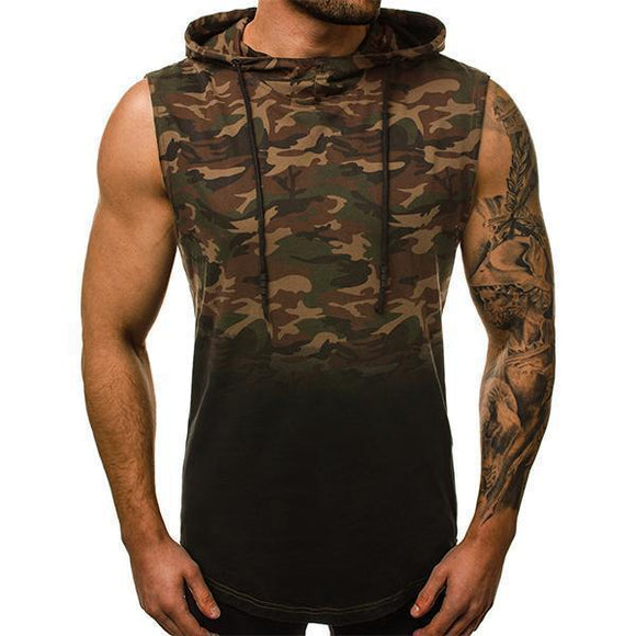 Street Camouflage Gradient Color Hooded Tank