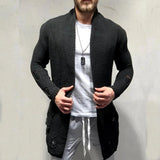 Fashion Green Fruit Collar Men's Long Cardigan Sweaters