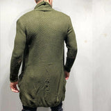 Fashion Green Fruit Collar Men's Long Cardigan Sweaters