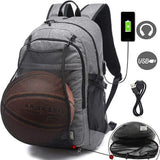 Sports Backpack W/Ball Net & USB Port