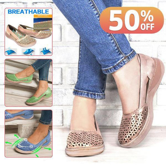 Woman Round-toe Hollow-out Breathable Flat Sandals (BUY 2 GET 15%OFF)