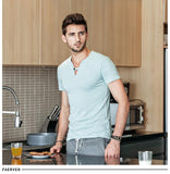 V-neck Men's Large Size T-shirt - Get Now 50% Off