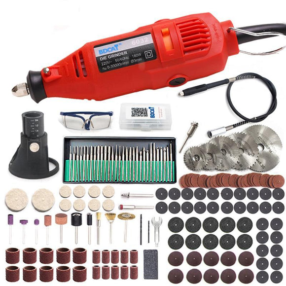 BDCAT 180W Electric Dremel Engraving Mini Drill polishing machine Variable Speed Rotary Tool with 186pcs Power Tools accessories