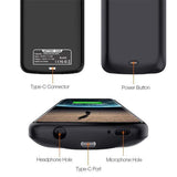 Galaxy Battery Case 5000mAh Rechargeable Extended Quick Charger Black