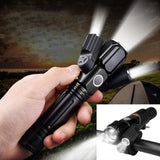 Military 3-head Magnetic LED Flashlight