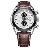 Men's Fashion Leather Waterproof Quartz Watch