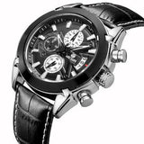 Men's Fashion Leather Waterproof Quartz Watch