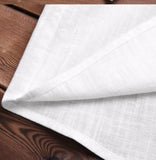 Men's Baggy Cotton Linen Solid Short Sleeve Button Retro T-Shirts