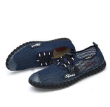 Large Size Men Mesh Fabric Hand Stitching Soft Sole Casual Shoes