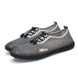 Large Size Men Mesh Fabric Hand Stitching Soft Sole Casual Shoes