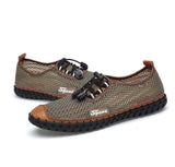 Large Size Men Mesh Fabric Hand Stitching Soft Sole Casual Shoes