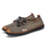 Large Size Men Mesh Fabric Hand Stitching Soft Sole Casual Shoes