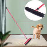 Broom with Squeegee made from Natural Rubber, Multi-Surface and Pet Hair Removal
